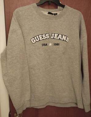 Vintage GUESS Jeans USA 1981 Embroidered Spell Out Crewneck Sweatshirt XXL